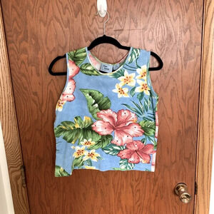 Vintage Jane Ashley Floral Beaded Tank